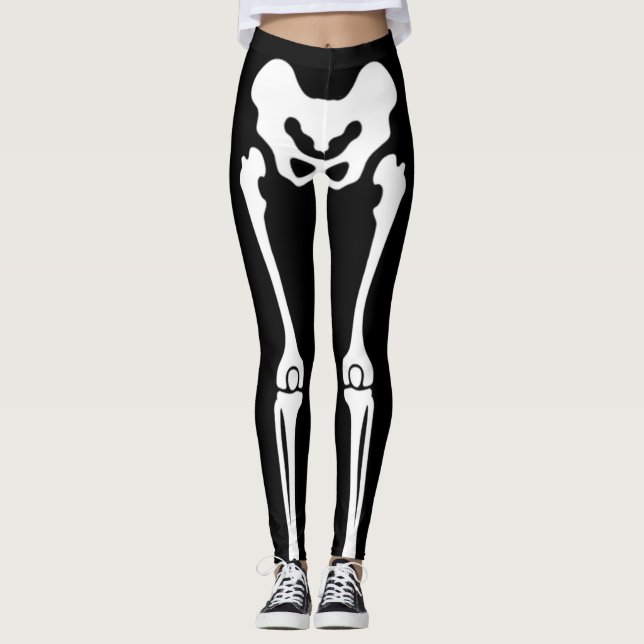 Skeleton Halloween Leggings (Framsida)