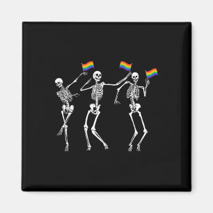 Skeleton Halloween Lgbt Flagga Skeleton Gay pride Magnet