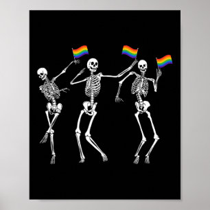 Skeleton Halloween Lgbt Flagga Skeleton Gay pride Poster