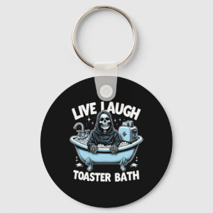Skeleton Halloween Live Laugh Toaster Bath Design Nyckelring