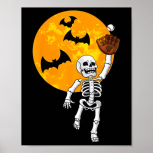 Skeleton Halloween Manar Boys Baseball Halloween 1 Poster