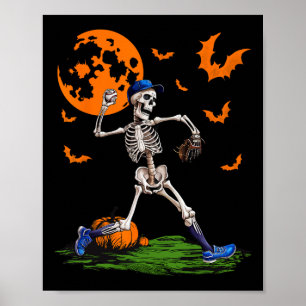 Skeleton Halloween Manar Boys Baskeball Spooky Sea Poster