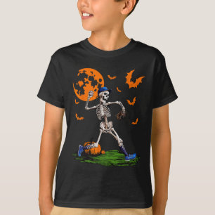 Skeleton Halloween Manar Boys Baskeball Spooky Sea T Shirt