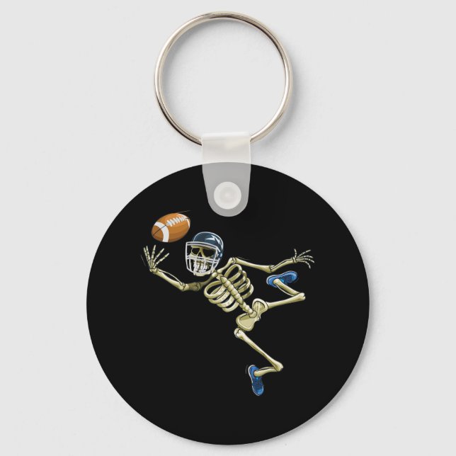 Skeleton Halloween Manar Boys Foot Nyckelring (Framsida)