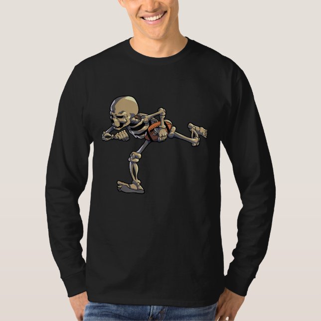 Skeleton Halloween Manar Boys Foot T Shirt (Framsida)