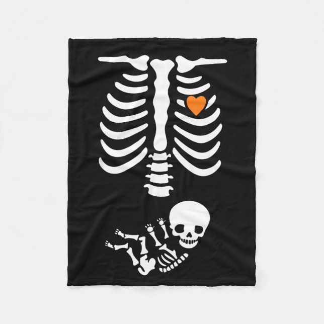 Skeleton Halloween Maternity Funny Pregnancy 2025  Fleecefilt (Framsidan)