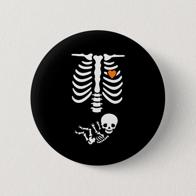 Skeleton Halloween Maternity Funny Pregnancy 2025  Knapp (Framsida)