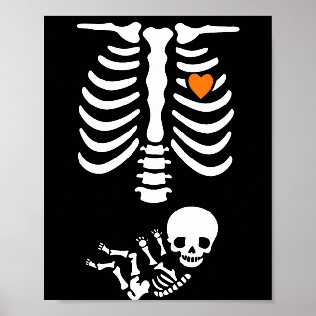 Skeleton Halloween Maternity Funny Pregnancy 2025  Poster (Framsidan)