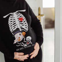Skeleton Halloween New Mamma Gravid Meddelande