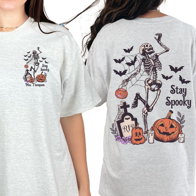Skeleton Halloween Personlig för att hålla Coola T Shirt (Skapare uppladdad)