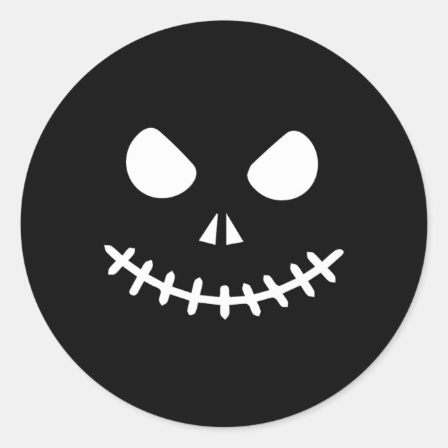 Skeleton Halloween Runt Klistermärke (Framsida)
