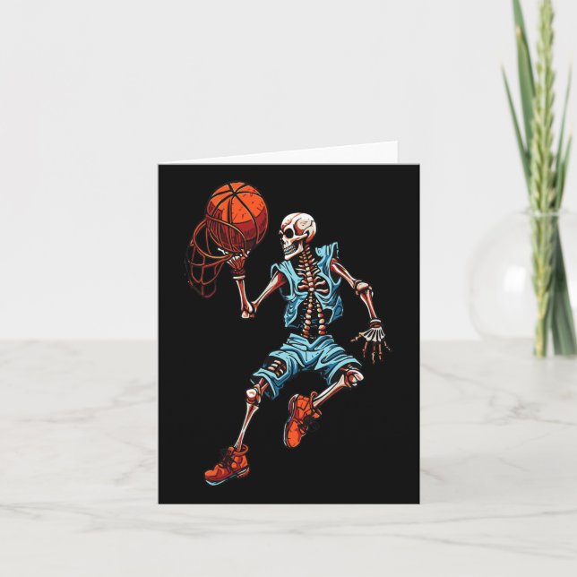 Skeleton Halloween Spooky Dunking Skull Costume Kort (Framsida)