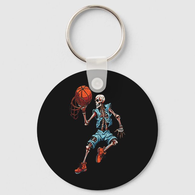 Skeleton Halloween Spooky Dunking Skull Costume Nyckelring (Framsida)