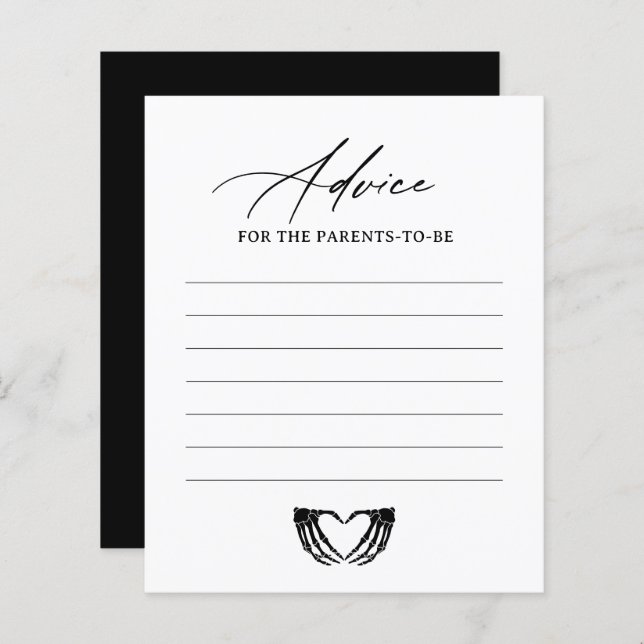 Skeleton Halloween-stödkort för babyskor (Fram/baksida)