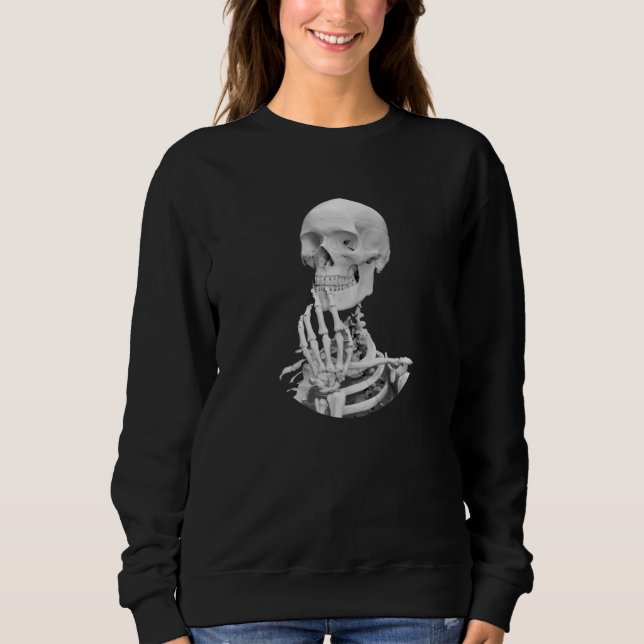 Skeleton Halloween Sweatshirt T Shirt (Framsida)