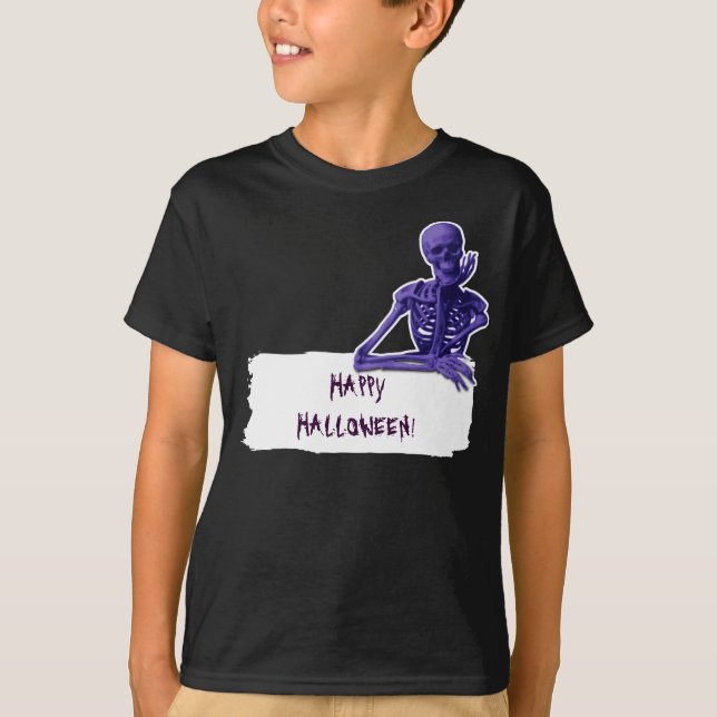 Skeleton Halloween T-Shirt (Framsida)