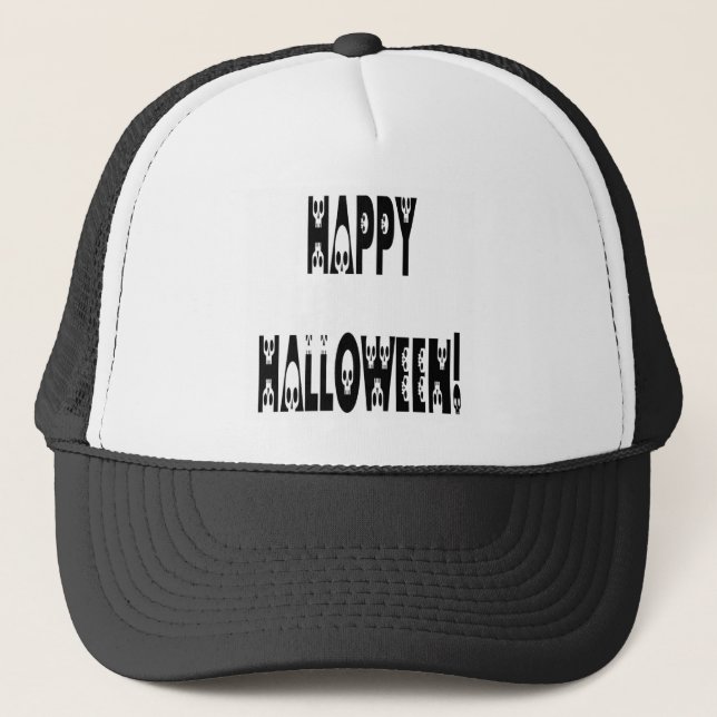 Skeleton Halloween-text Keps (Framsida)