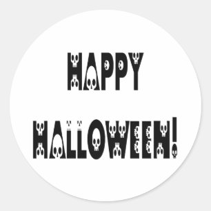 Skeleton Halloween-text Runt Klistermärke