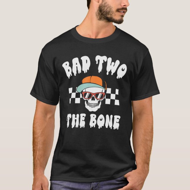 Skeleton Halloween två dagar till T Shirt (Framsida)
