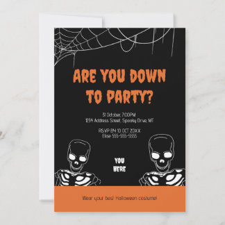 Skeleton Halloween Vuxen Party-inbjudan Inbjudningar