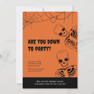 Skeleton Halloween Vuxen Party-inbjudan Inbjudningar