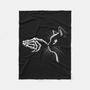 Skeleton Hand Boop Black Cat Pet for Women Manar H Fleecefilt