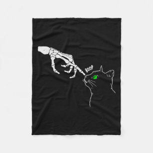 Skeleton Hand Boop på en katter Nose Funny Hallowe Fleecefilt