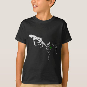 Skeleton Hand Boop på en katter Nose Funny Hallowe T Shirt