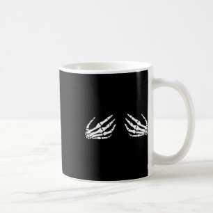 Skeleton Hand Breast Funny Halloween Costume Spook Kaffemugg