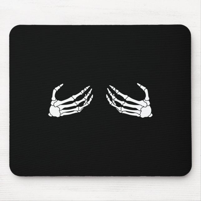 Skeleton Hand Breast Funny Halloween Costume Spook Musmatta (Framsidan)