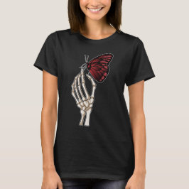 Skeleton Hand Butterfly T Shirt