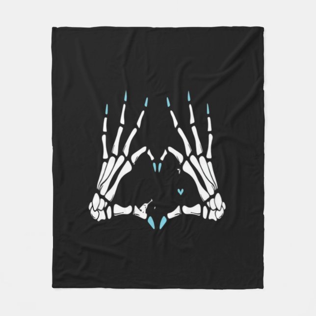 Skeleton Hand Classic Halloween Fleecefilt (Framsidan)