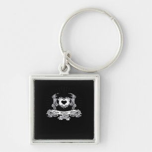 Skeleton Hand Design Classic Fyrkantig Silverfärgad Nyckelring