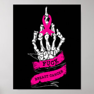 Skeleton Hand för Rosa Funny Bröstcancer Awarene Poster
