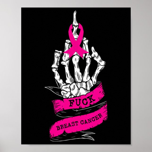 Skeleton Hand för Rosa Funny Bröstcancer Awarene Poster (Framsidan)