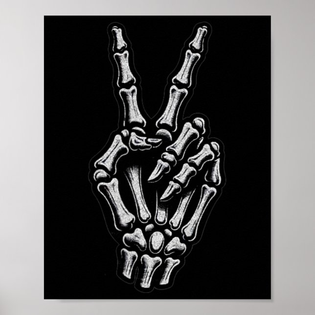 Skeleton Hand Fredstecken Bone 1 Poster (Framsidan)