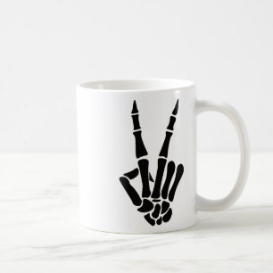 Skeleton Hand Fredstecken Bones Halloween Skeleton Kaffemugg