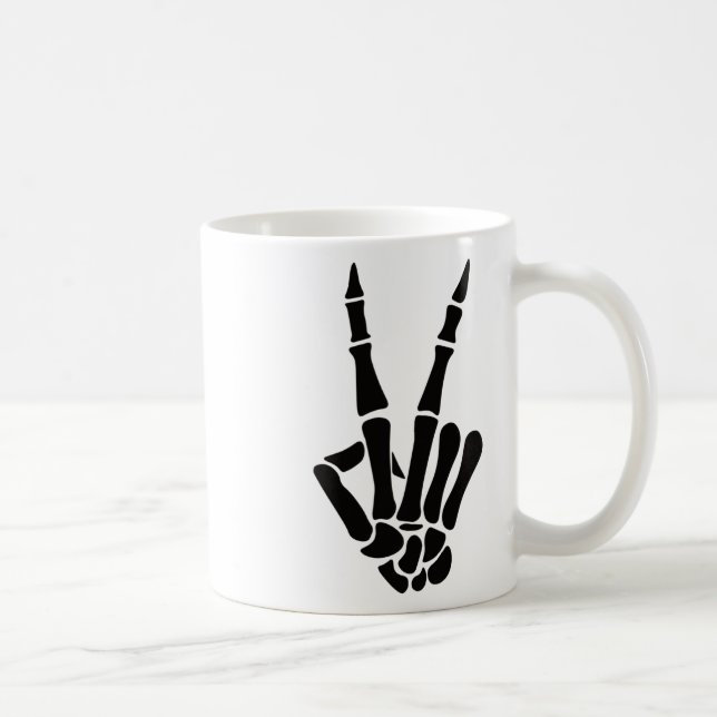 Skeleton Hand Fredstecken Bones Halloween Skeleton Kaffemugg (Höger)
