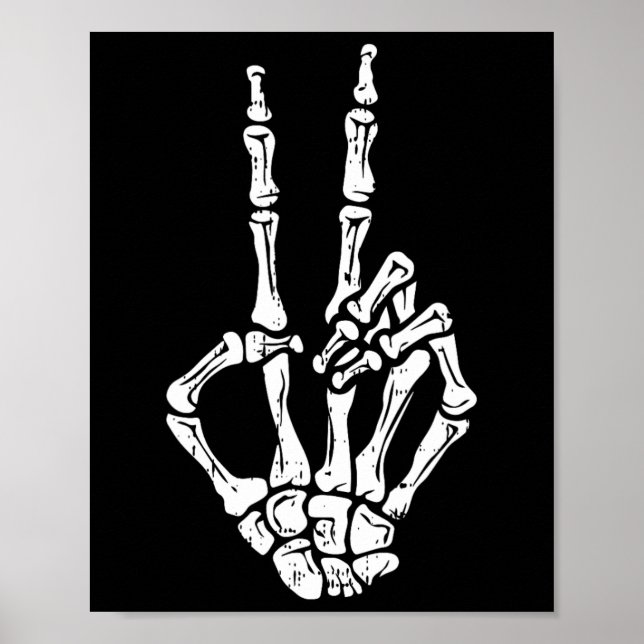 Skeleton Hand Fredstecken Halloween Costume Bones Poster (Framsidan)