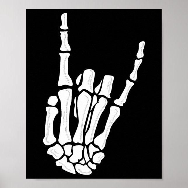 Skeleton Hand Gesture - Sten Skeleton Hand - Hallo Poster (Framsidan)