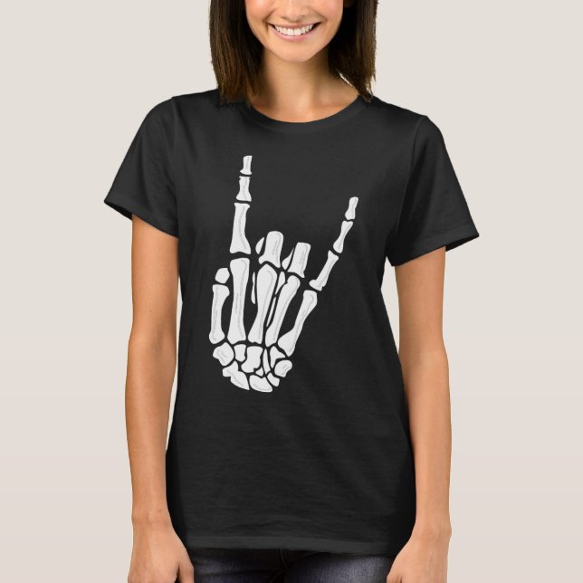 Skeleton Hand Gesture - Sten Skeleton Hand - Hallo T Shirt (Framsida)