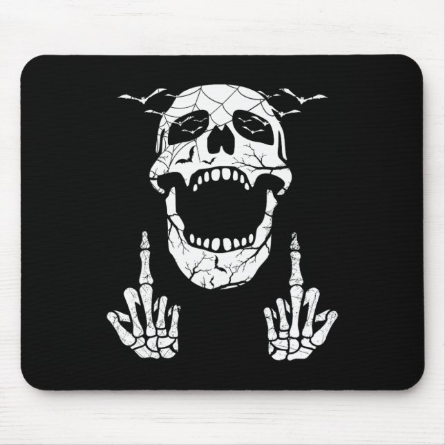 Skeleton Hand Halloween Bones Mitten Finger Skull Musmatta (Framsidan)
