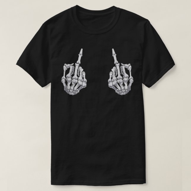 Skeleton Hand Halloween Bones Mitten Finger Skull T Shirt (Design framsida)