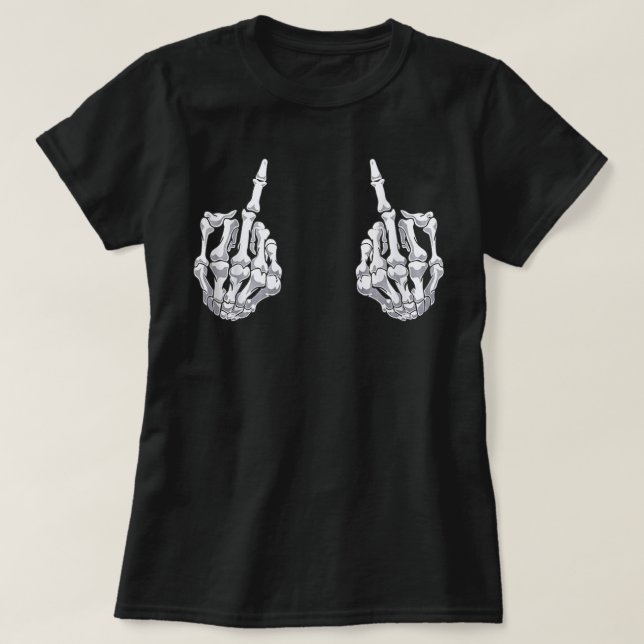 Skeleton Hand Halloween Bones Mitten Finger Skull T Shirt (Design framsida)