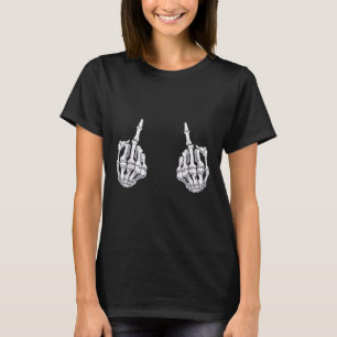 Skeleton Hand Halloween Bones Mitten Finger Skull T Shirt