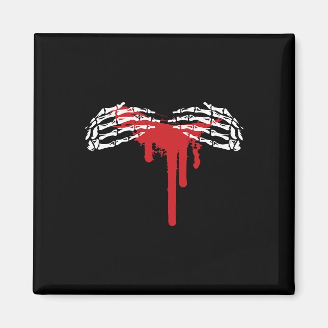 Skeleton Hand Halloween Costume Scary Goth Gothic Magnet (Framsidan)