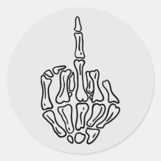 Skeleton Hand Halloween Sticker Design Runt Klistermärke