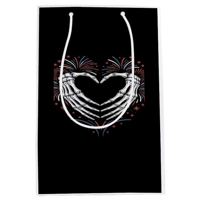 Skeleton Hand Heart 4th of USA Patriotic American (Framsidan)