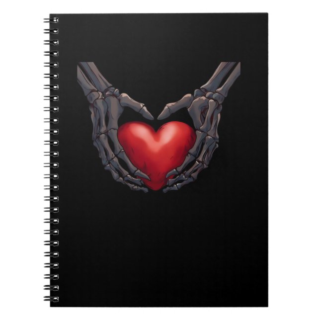 Skeleton Hand Heart Anteckningsbok (Framsidan)