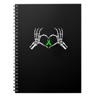 Skeleton Hand Heart Awareness Ribbon Anteckningsbok